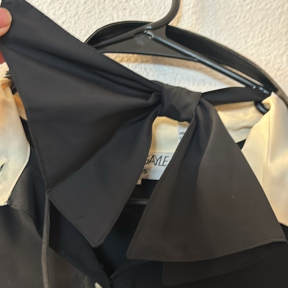 VTG Andrea Gayle maxi dress with neck bow and belt size 14P - Picture 5 of 9